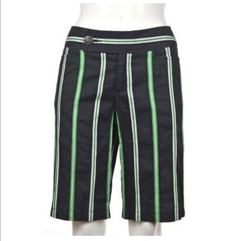 Nanette Lenore Navy Stripe Bermuda Shorts